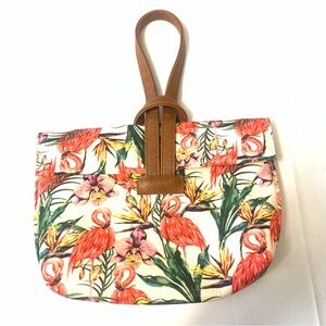 Caribbean Joe Wristlet Floral Flamingo Print Women's Bag